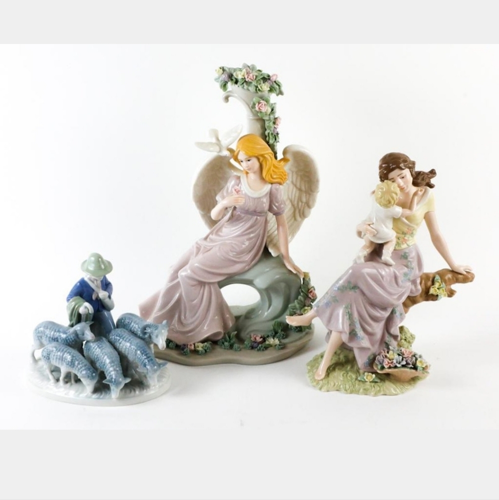 Three Porcelain Figurines Vintage